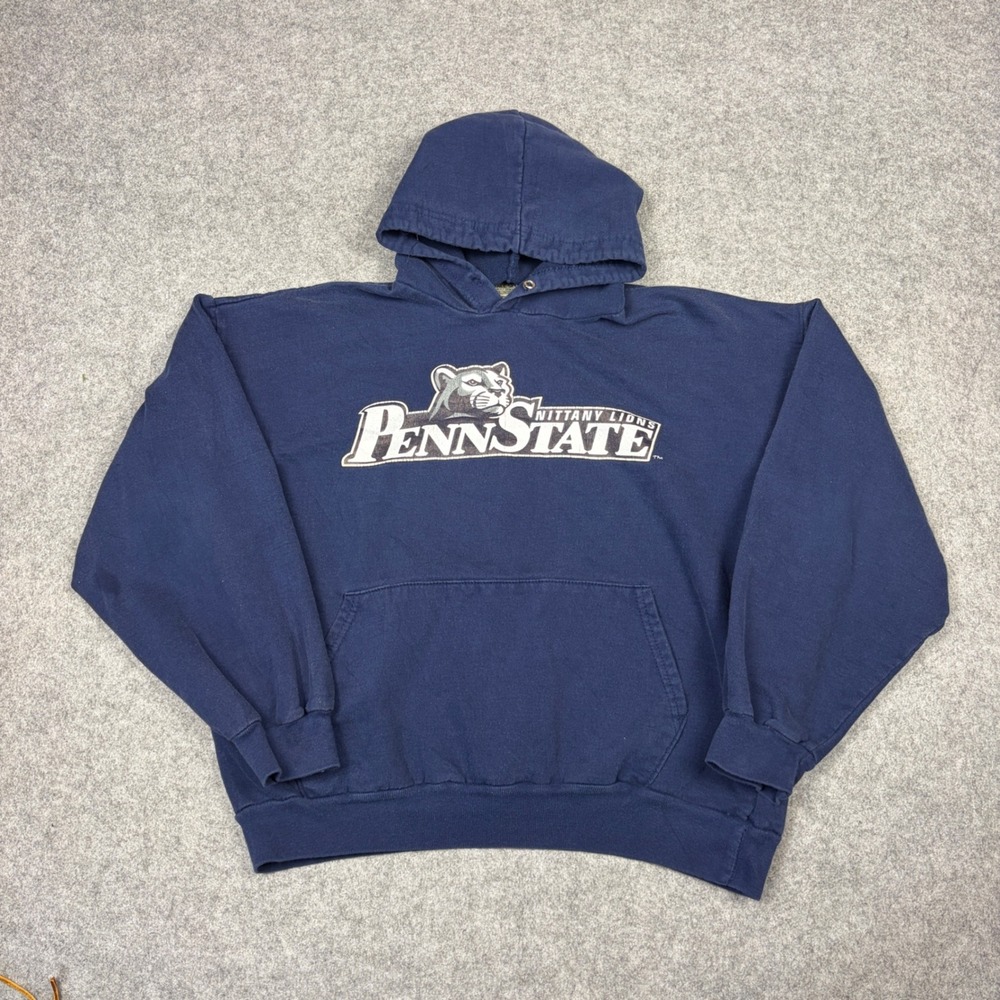 Vintage Big Ball Sports Penn State Nittany Lions Hoodie Navy Blue Mens Medium